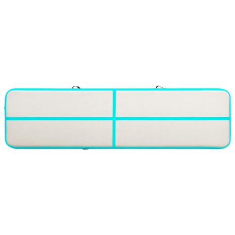 Gymnastiekmat met pomp opblaasbaar 800x100x20 cm PVC groen 4