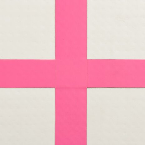 Gymnastiekmat met pomp opblaasbaar 200x200x10 cm PVC roze 9