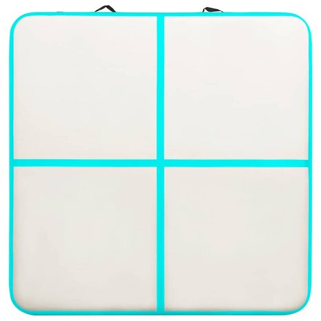 Gymnastiekmat met pomp opblaasbaar 200x200x10 cm PVC groen 4