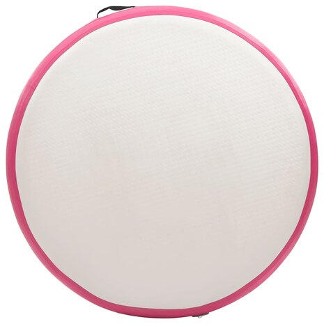 Gymnastiekmat met pomp opblaasbaar 100x100x10 cm PVC roze 4