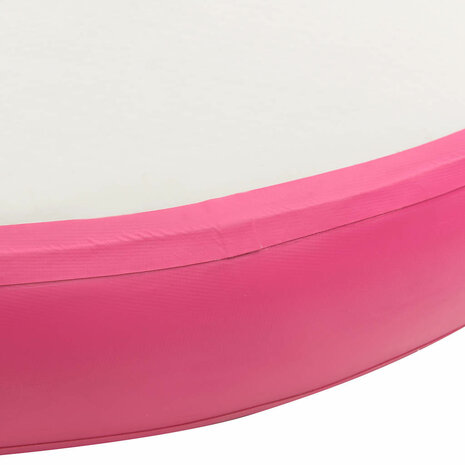 Gymnastiekmat met pomp opblaasbaar 100x100x10 cm PVC roze 5