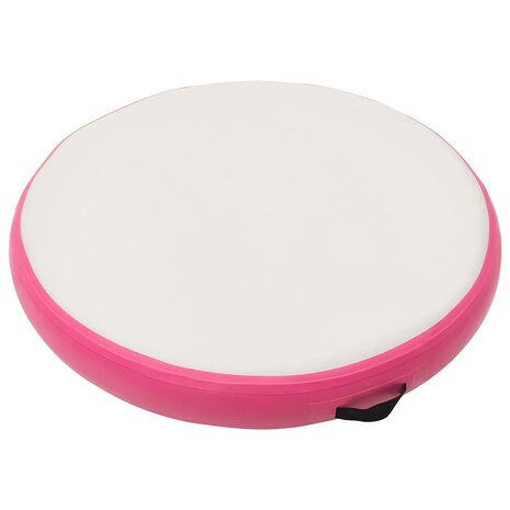 Gymnastiekmat met pomp opblaasbaar 100x100x20 cm PVC roze 2
