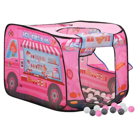 Kinderspeeltent met 250 ballen 70x112x70 cm roze 2