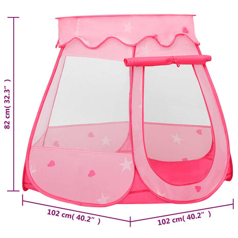 Kinderspeeltent 102x102x82 cm roze 8