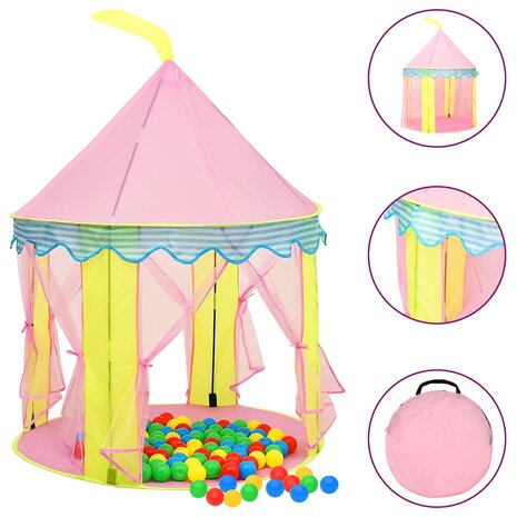 Kinderspeeltent 100x100x127 cm roze 1