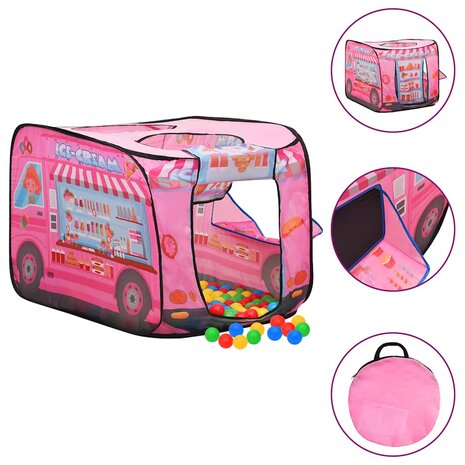 Kinderspeeltent 70x112x70 cm roze 1