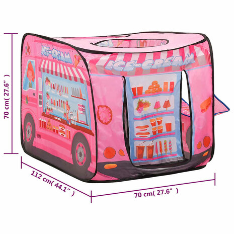Kinderspeeltent 70x112x70 cm roze 9