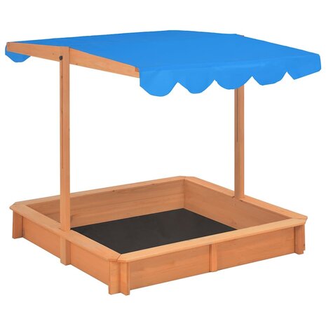 Zandbak met verstelbaar dak 115x115x115 cm vurenhout 2
