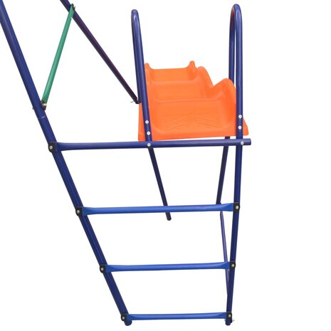 Schommelset met glijbaan en 3 zitjes oranje 7