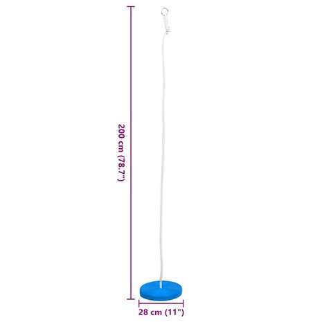 Schotelschommel 200cm blauw 5