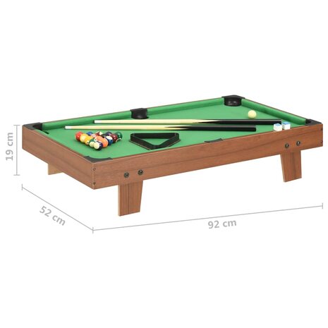 Minipooltafel 3 Feet 92x52x19 cm bruin en groen 8