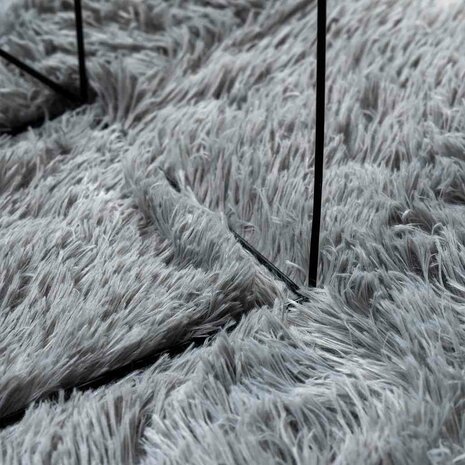 Hoogpolig vloerkleed NAVARRA 80x150 cm polyester lichtgrijs 7