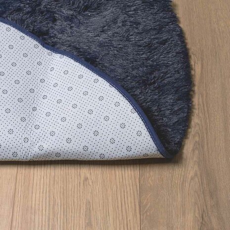 Hoogpolig vloerkleed NAVARRA 200x200 cm polyester marineblauw 6
