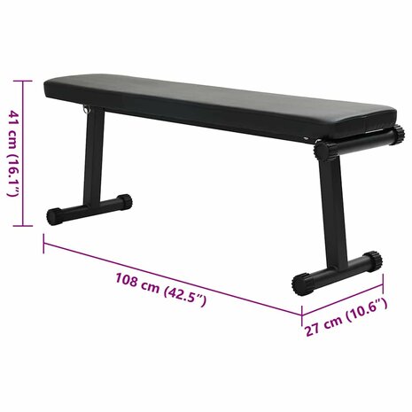 Gewicht Bank Zwart 108 x 27 x 41 cm Gepoedercoat staal 8