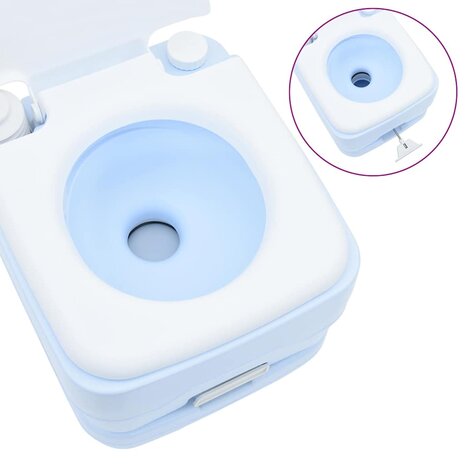 Campingtoilet Lichtblauw en Wit 41,5 x 36,5 x 42 cm Polyetheen 9