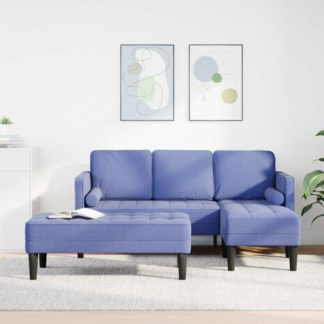 Bankstel met kussen 2 pcs Jeans Blauw Polyester 1