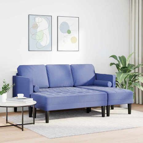 Bankstel met kussen 2 pcs Jeans Blauw Polyester 3