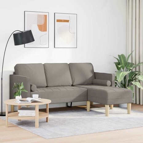 Bankstel met kussen Taupe Polyester 3