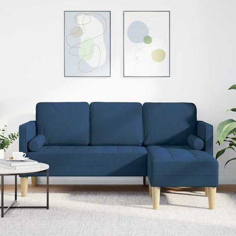 Bankstel met kussen Blauw Polyester 1