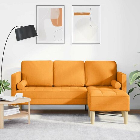 Bankstel met kussen Donkergeel Polyester 1