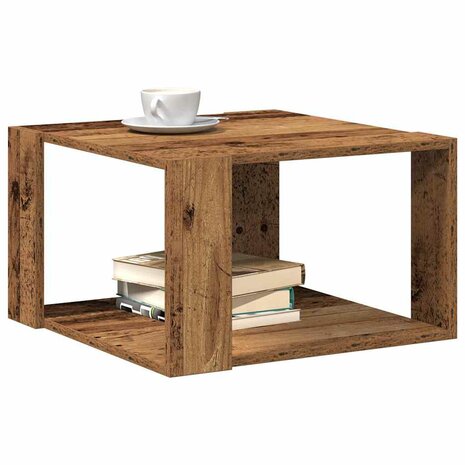 Salontafel Oud Hout 51,5 x 51,5 x 30 cm Bewerkt hout 3