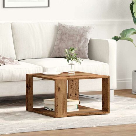 Salontafel Oud Hout 51,5 x 51,5 x 30 cm Bewerkt hout 4