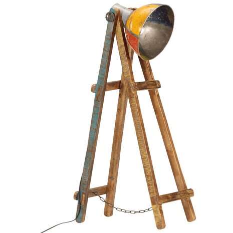 Vloerlamp E27 massief mangohout meerkleurig 2