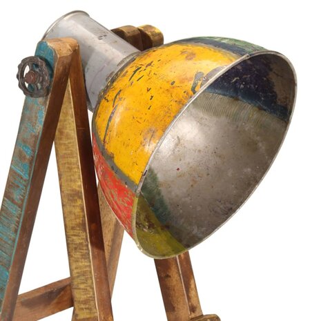 Vloerlamp E27 massief mangohout meerkleurig 5