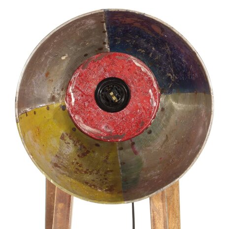 Vloerlamp E27 massief mangohout meerkleurig 8