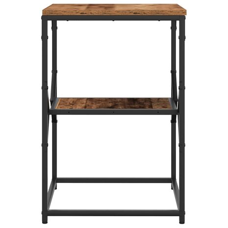 Bijzettafel Oud Hout 41 x 40 x 60 cm Engineered hout en staal 7