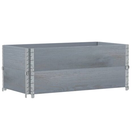 Palletopzetranden 2 st 100x50 cm massief grenenhout grijs 5