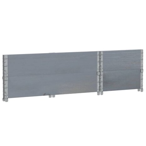 Palletopzetranden 2 st 100x50 cm massief grenenhout grijs 6
