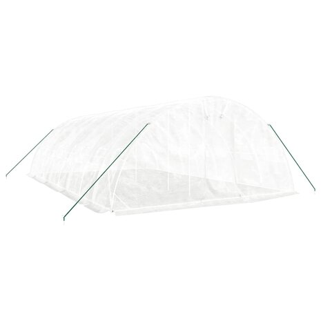 Tuinkas met stalen frame 40 m&sup2; 8x5x2,3 m wit 3