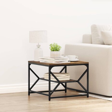 Salontafel Gerookt eiken 51 x 50 x 40 cm 1