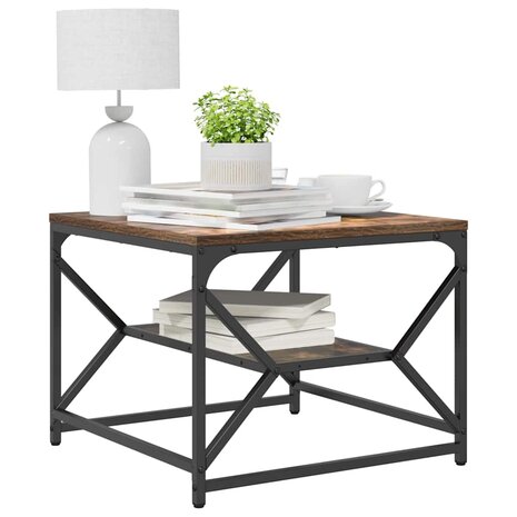 Salontafel Gerookt eiken 51 x 50 x 40 cm 3