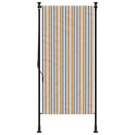 Rolgordijn voor buiten 100x270 cm stof en staal geel en wit 3