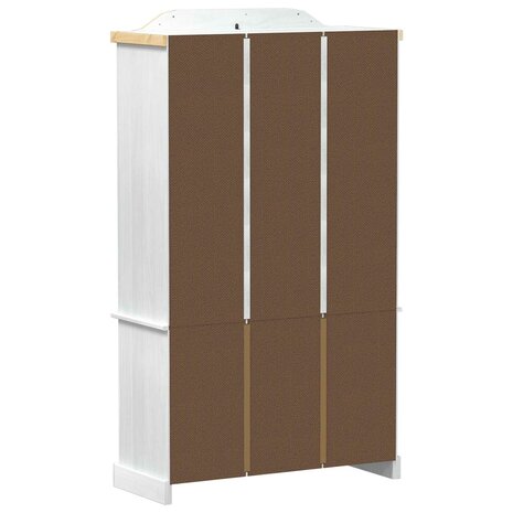 Vitrinekast Wit 103,5 x 42 x 180 cm Massief grenenhout 6