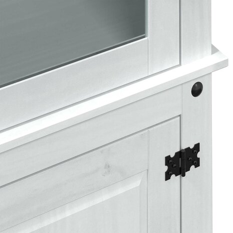 Vitrinekast Wit 103,5 x 42 x 180 cm Massief grenenhout 7