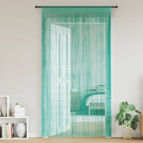 Koordgordijnen 2 st turkoois 100x250 cm 1