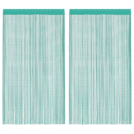 Koordgordijnen 2 st turkoois 100x250 cm 2