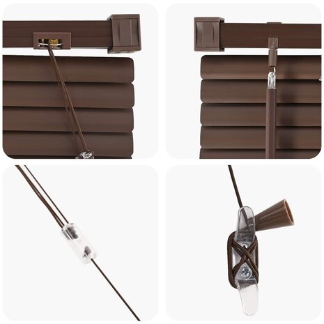 Venetiaanse Blind Donkerbruin met Patroon 213 x 40 cm PVC 7