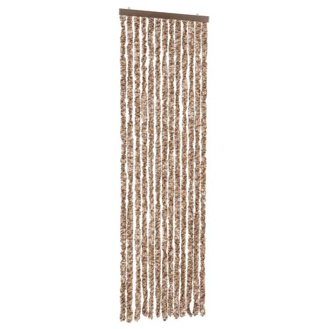 Vliegengordijn 56x185 cm chenille beige en donkerbruin 2