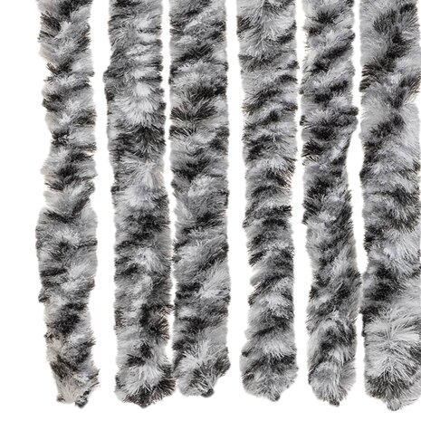 Vliegengordijn 100x220 cm chenille grijs en zwart-wit 5