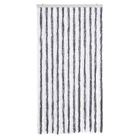 Vliegengordijn 100x230 cm chenille grijs en wit 3