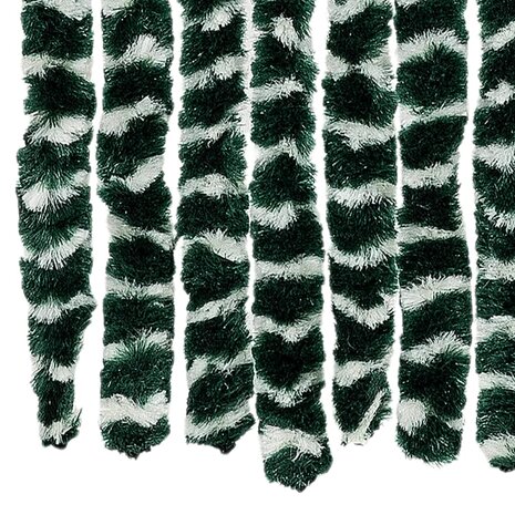 Vliegengordijn 90x200 cm chenille groen en wit 6