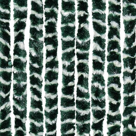 Vliegengordijn 100x200 cm chenille groen en wit 5