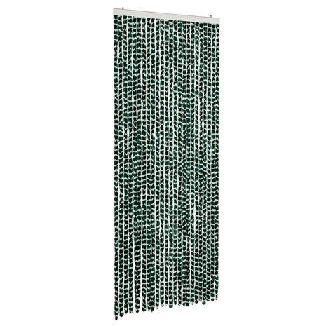 Vliegengordijn 100x230 cm chenille groen en wit 2