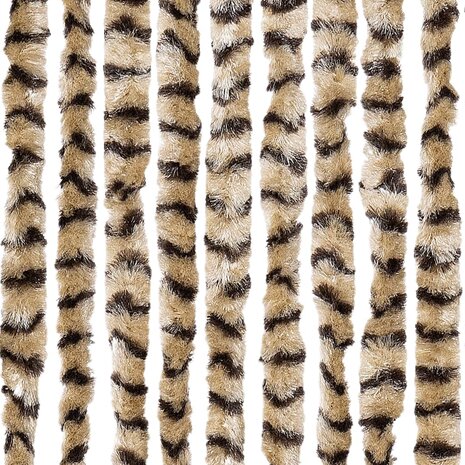 Vliegengordijn 90x200 cm chenille beige en bruin 5