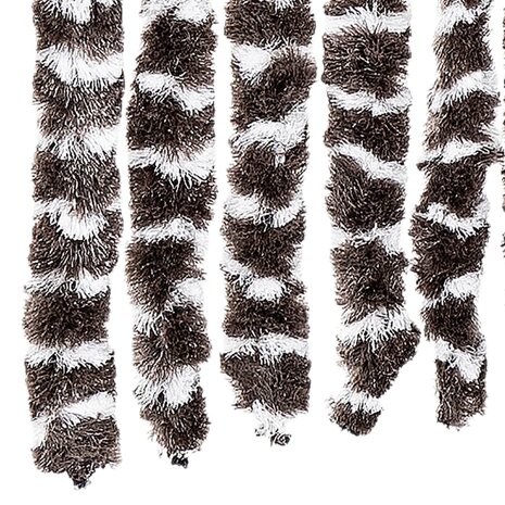 Vliegengordijn 100x200 cm chenille bruin en wit 6