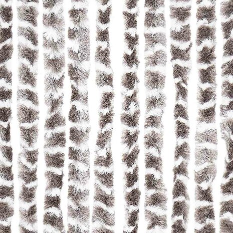Vliegengordijn 56x200 cm chenille taupe en wit 5